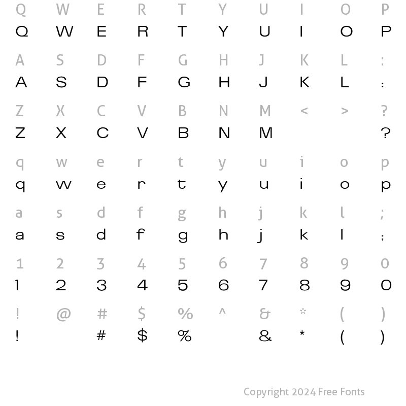 Character Map of Brazilia Three CG Regular