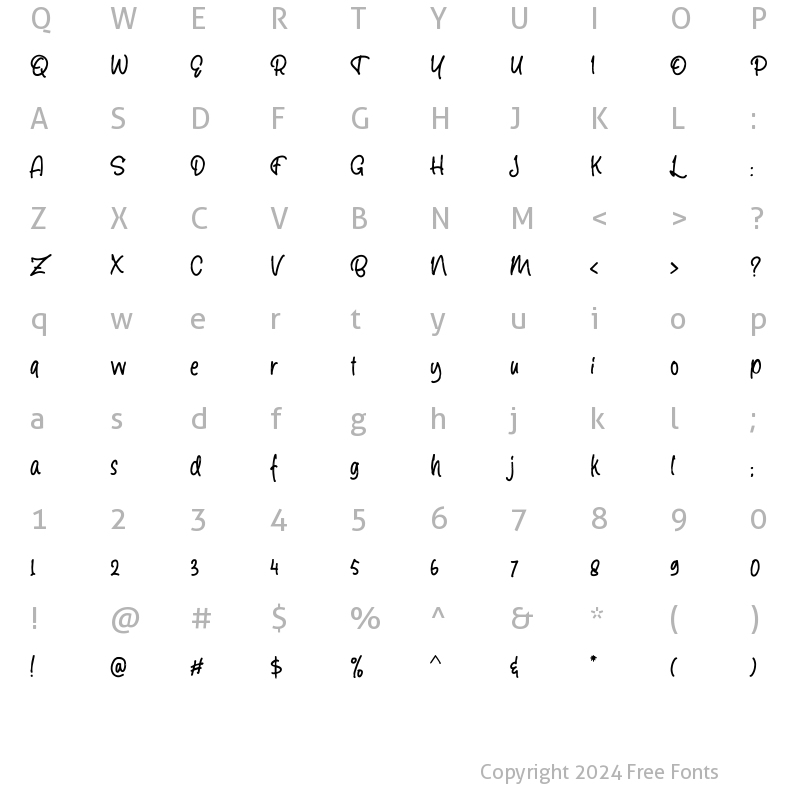 Character Map of Breadfast Regular