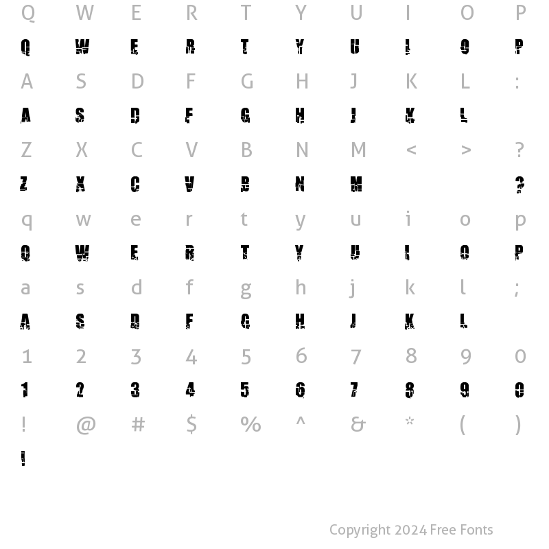 Character Map of Breakaway Regular