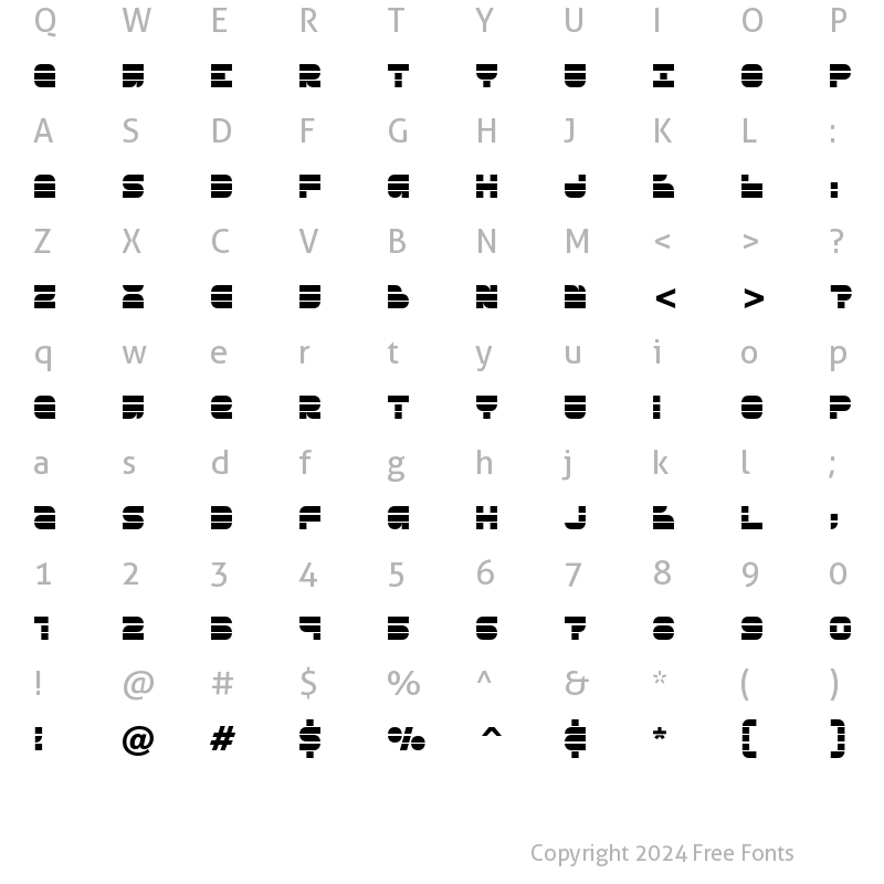 Character Map of Breakbeat BTN Regular