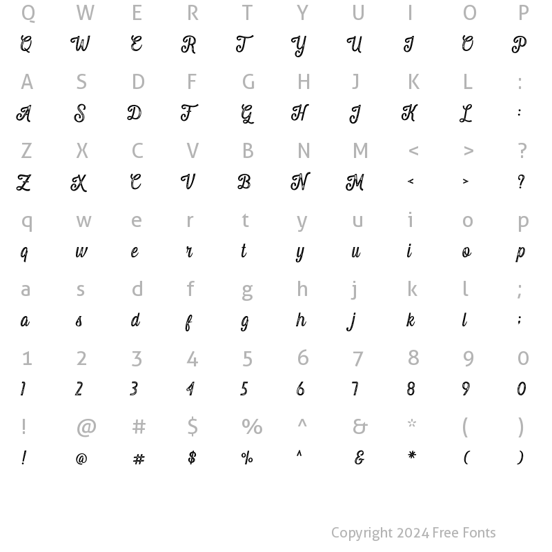 Character Map of Breakdance Script Regular