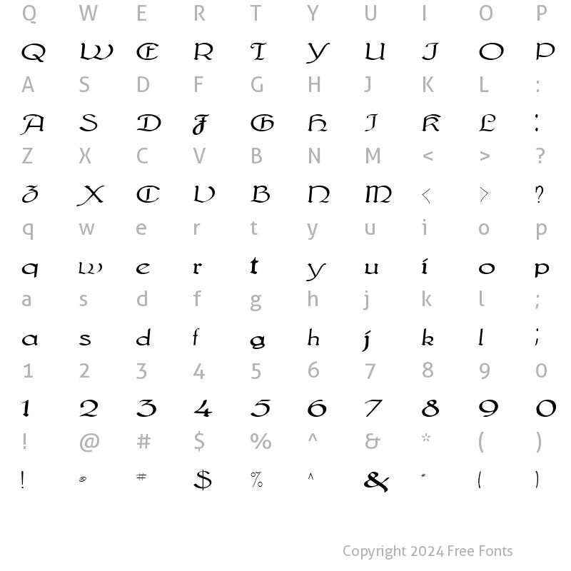 Character Map of BreakersSSK Regular