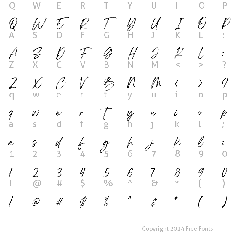 Character Map of Breathing Regular