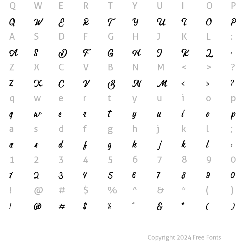 Character Map of Breaut Clais Regular