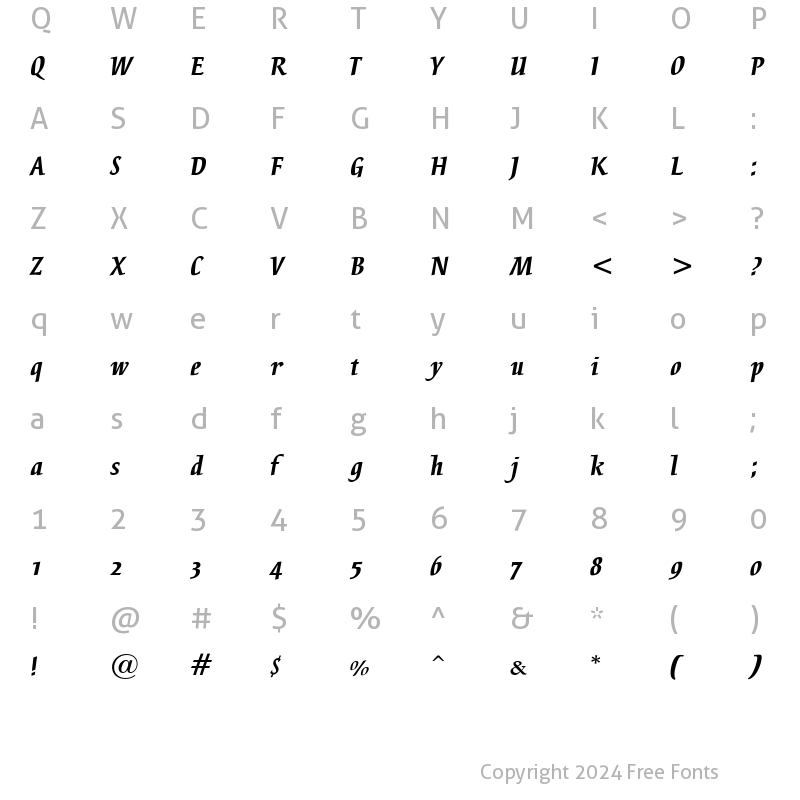 Character Map of Breeze Bold