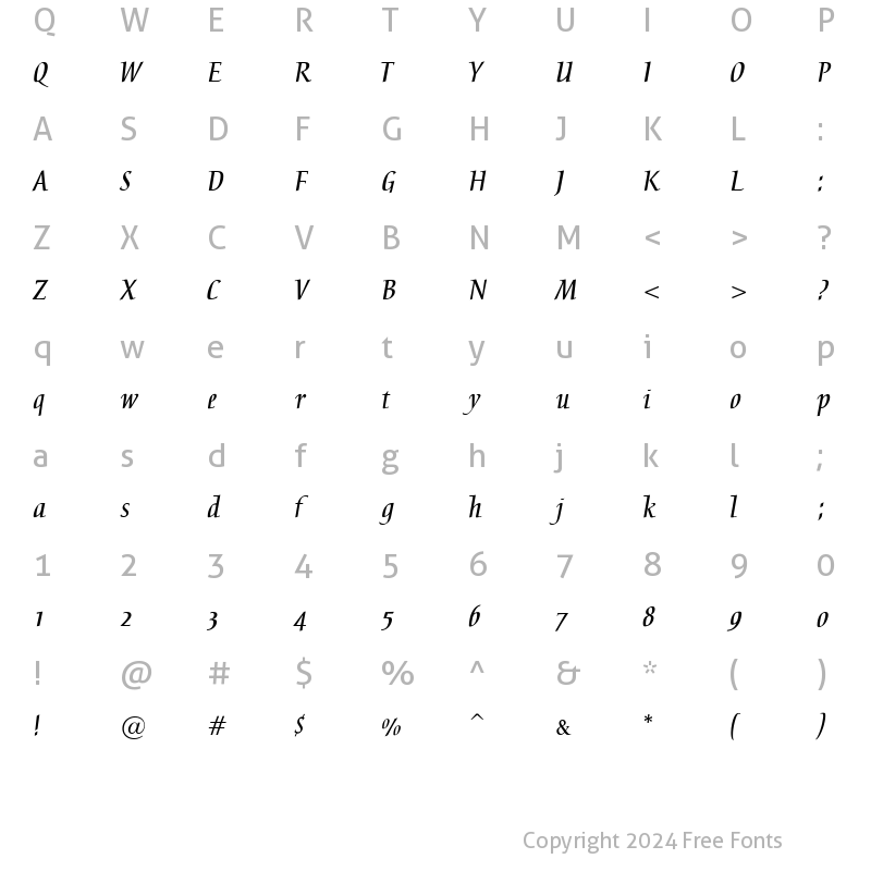 Character Map of Breeze Regular