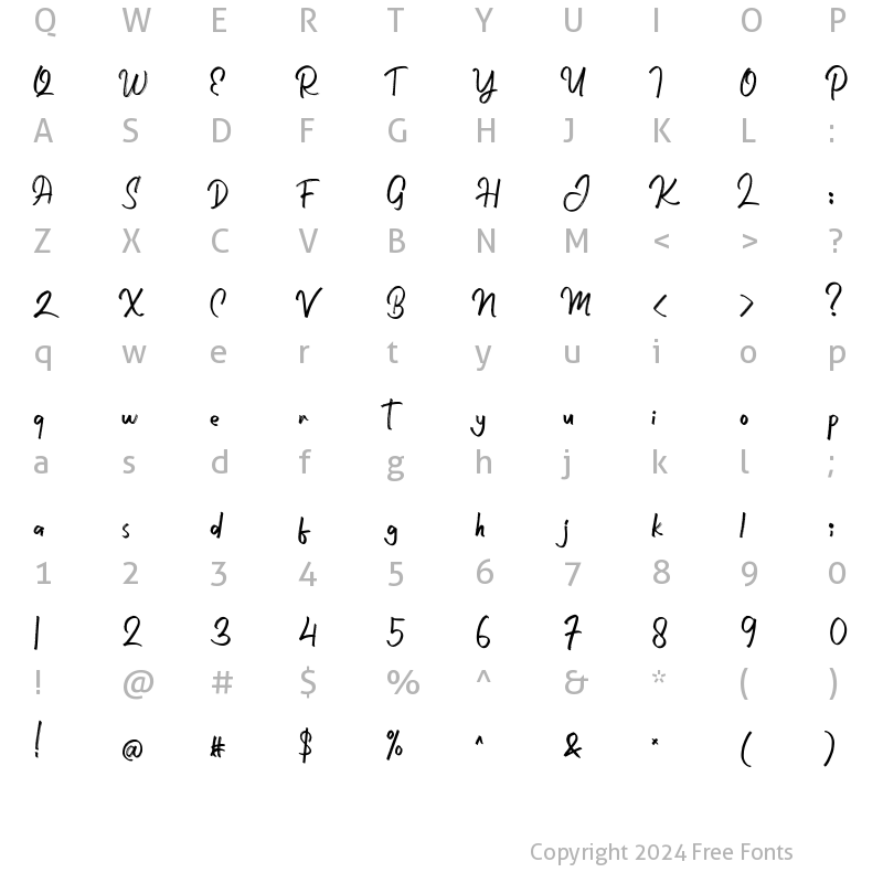 Character Map of Brekads Regular