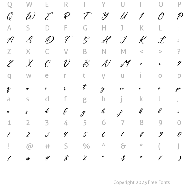 Character Map of Brelind Regular