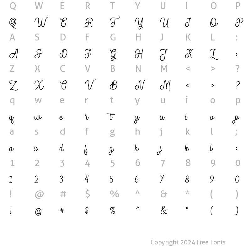 Character Map of Brendan Script Regular