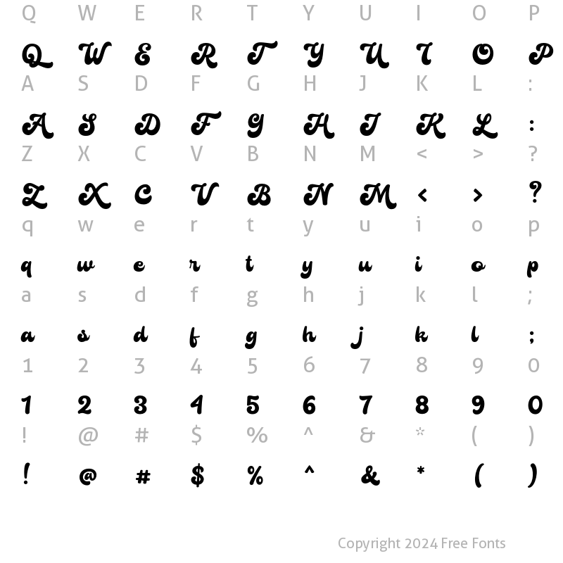 Character Map of Brenson Charlotte Regular