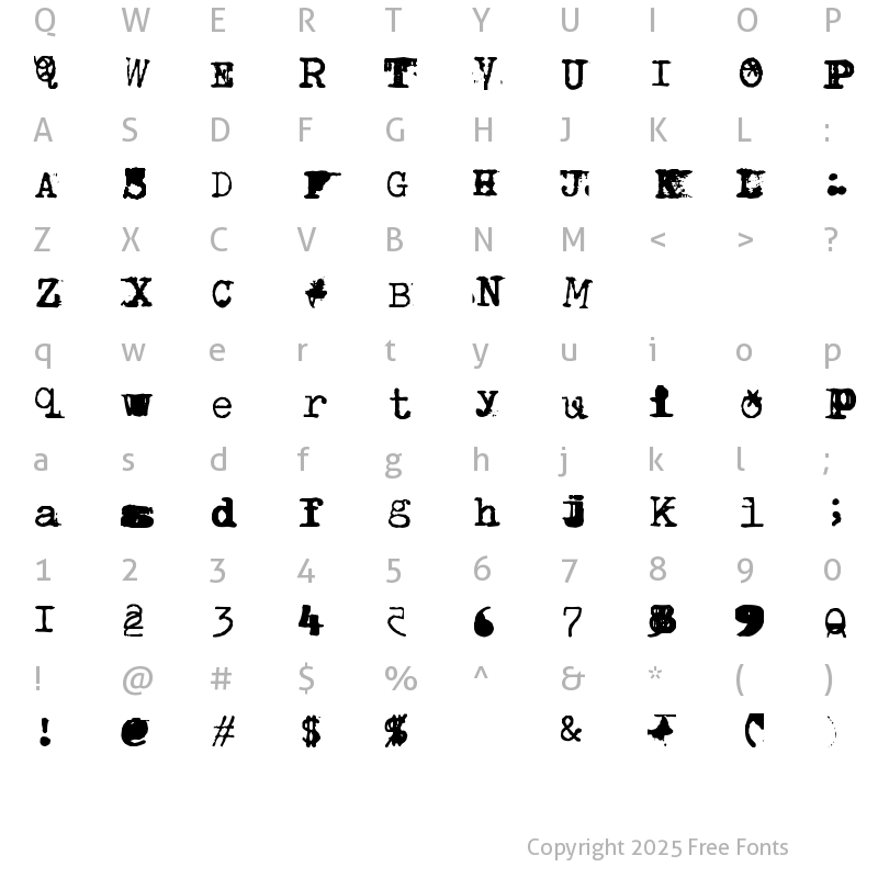 Character Map of BrentonscrawlType Regular