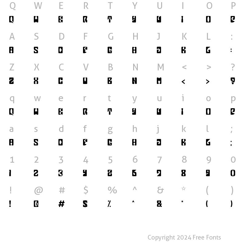 Character Map of Brescia Regular