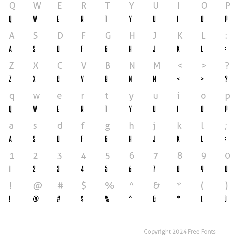 Character Map of Breuche Regular