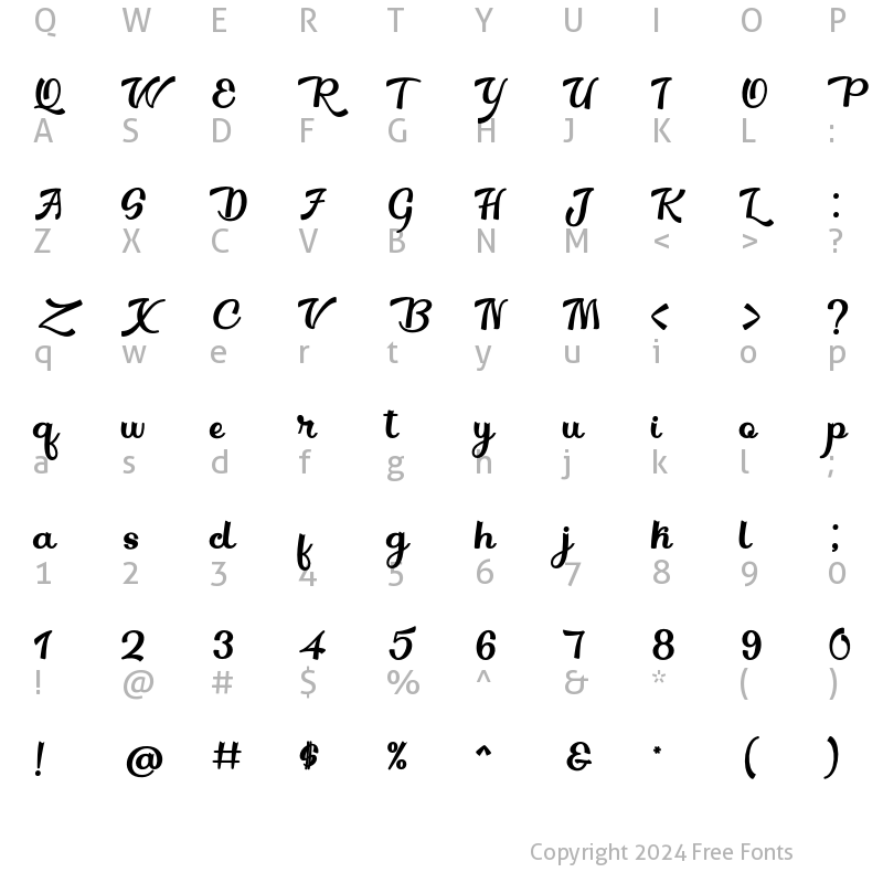 Character Map of Breylone Regular