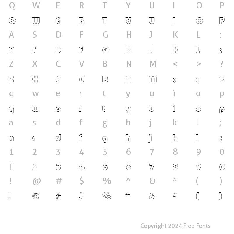 Character Map of BrianBeckerOutline-Heavy Normal