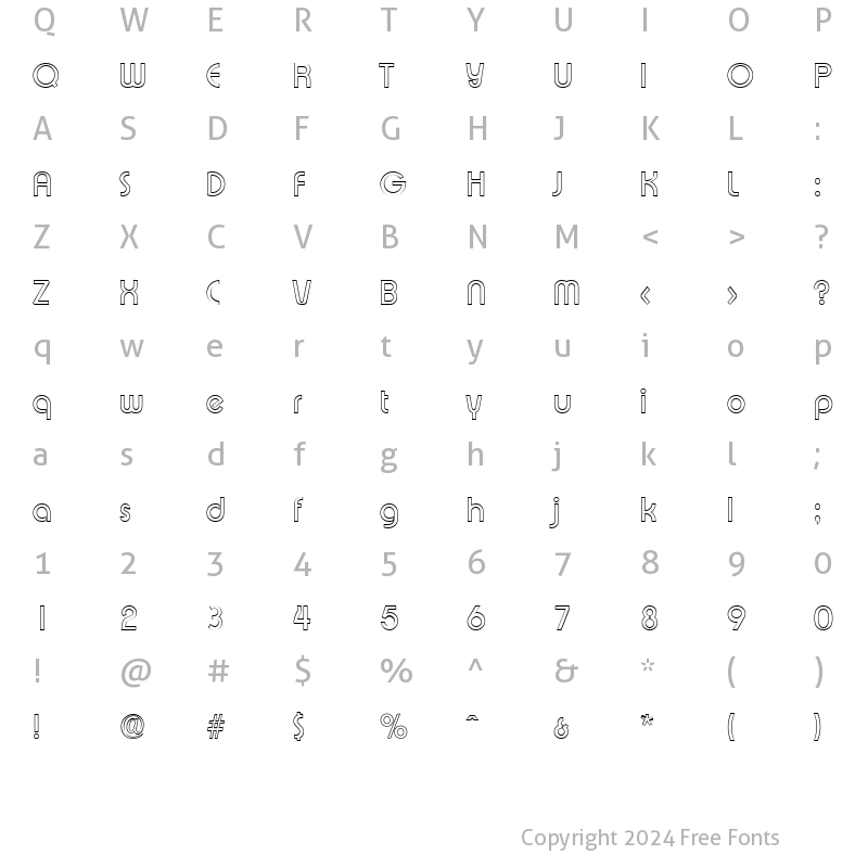 Character Map of BrianBeckerOutline Regular