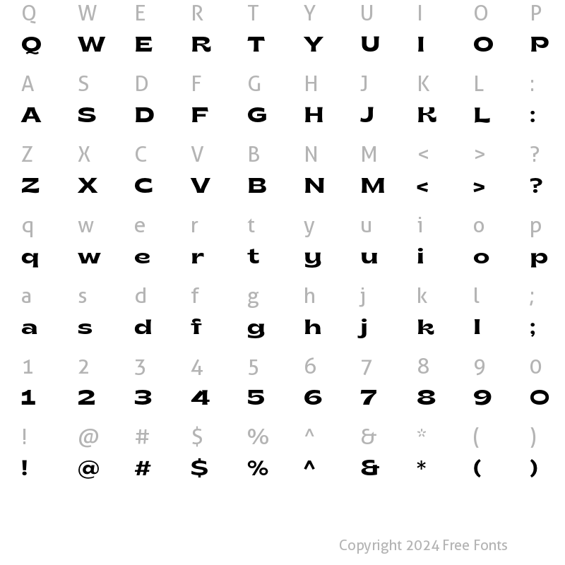 Character Map of Brice SemiBold SemiExpanded