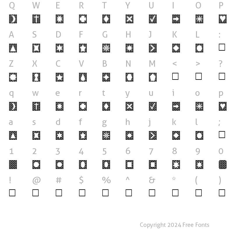 Character Map of Bricks n Things Normal