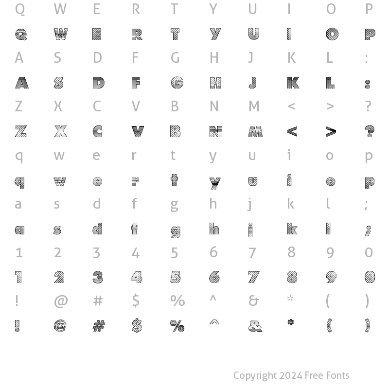 Character Map of Bricks Regular