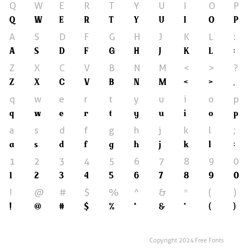 Character Map of Brickson Regular