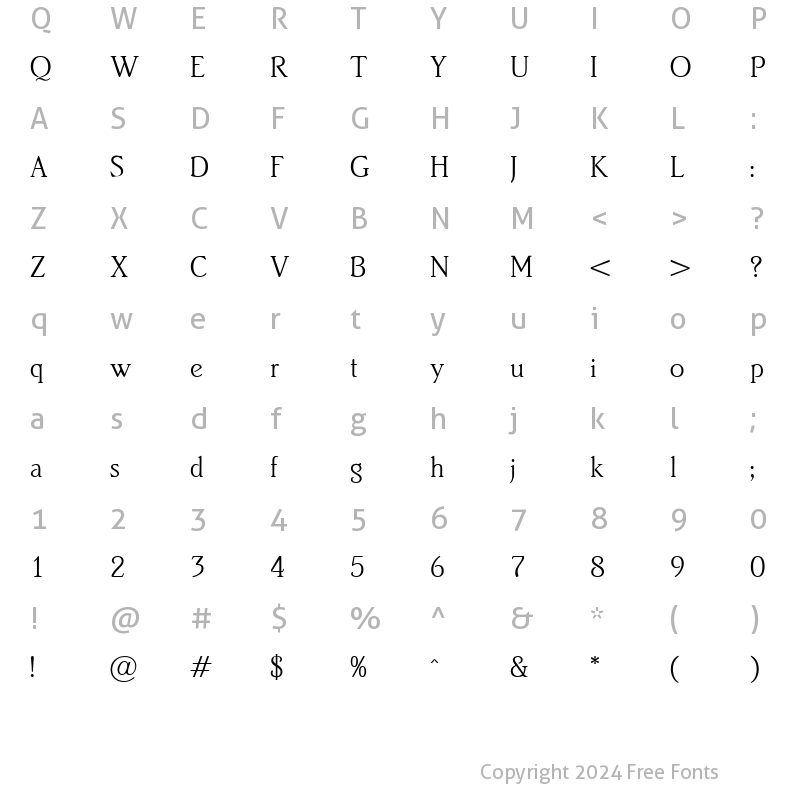 Character Map of Bridgehead Regular