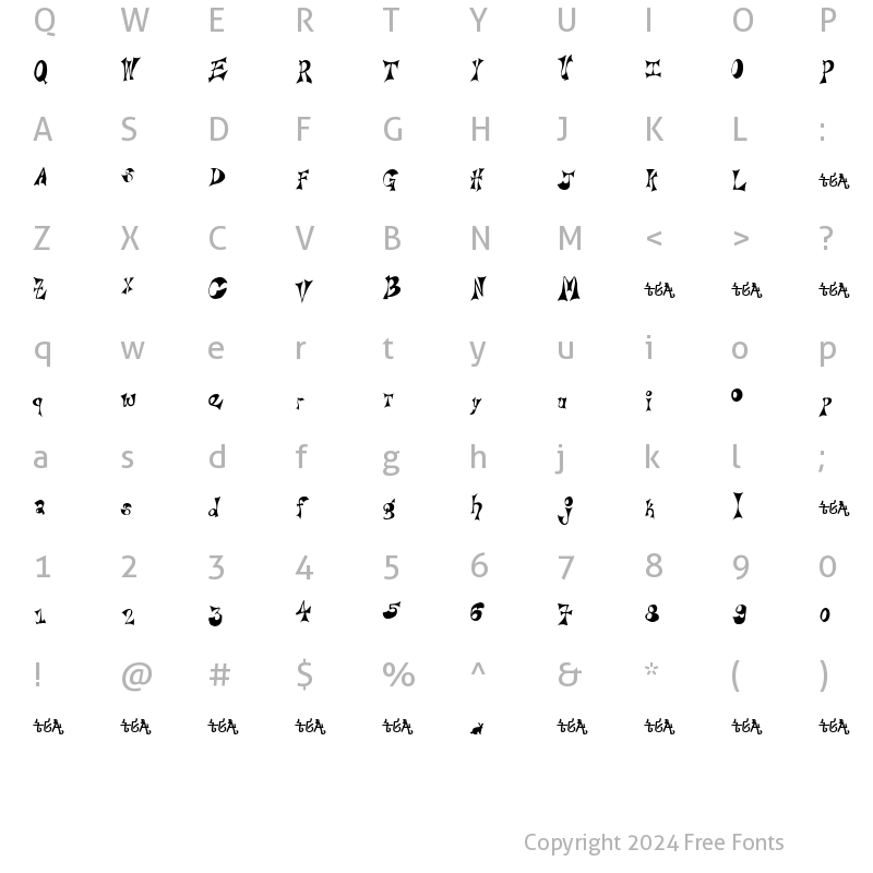 Character Map of Bridie Regular