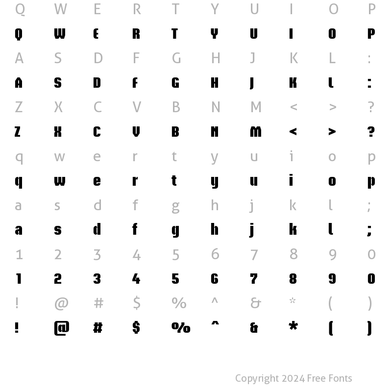 Character Map of Briem Akademi Std Black