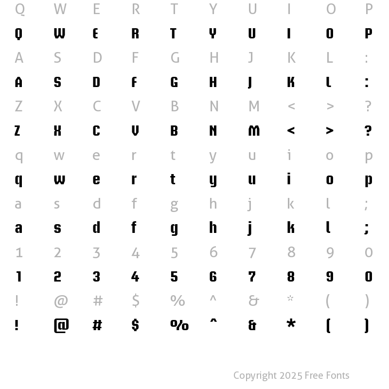 Character Map of Briem Akademi Std Bold