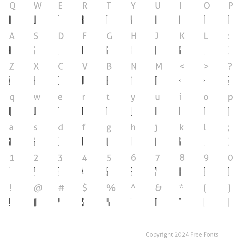 Character Map of Briem Akademi Std Compressed