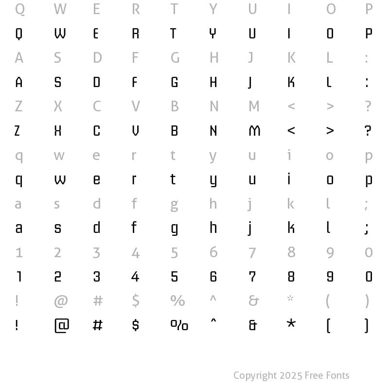 Character Map of Briem Akademi Std Regular