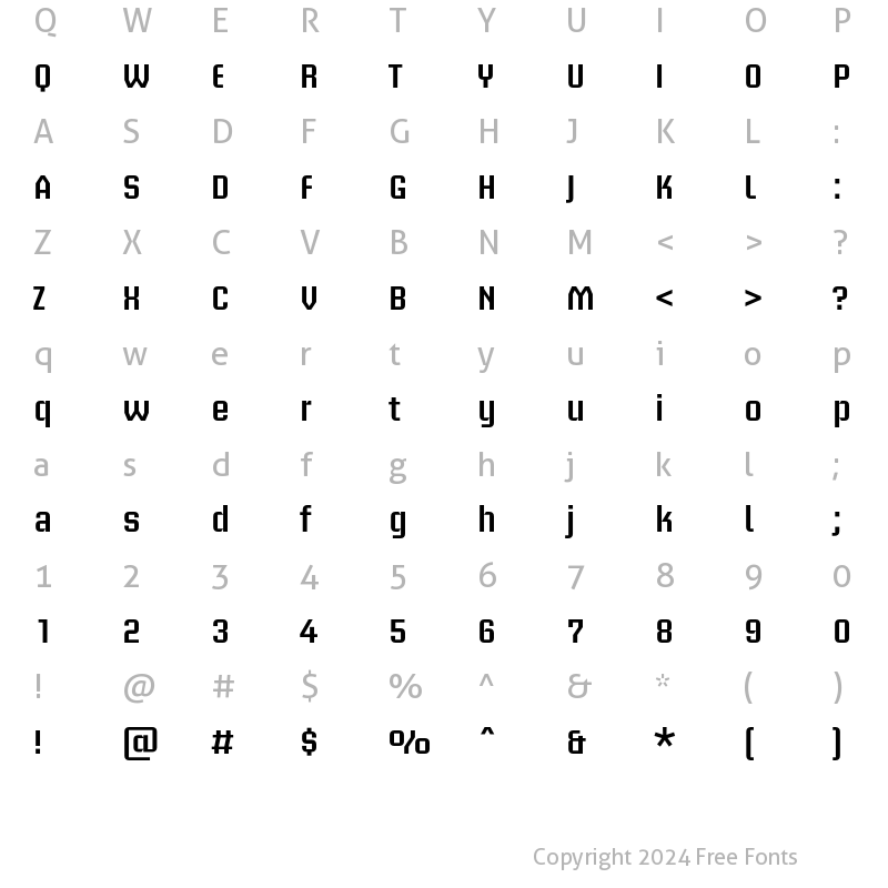 Character Map of Briem Akademi Std Semibold