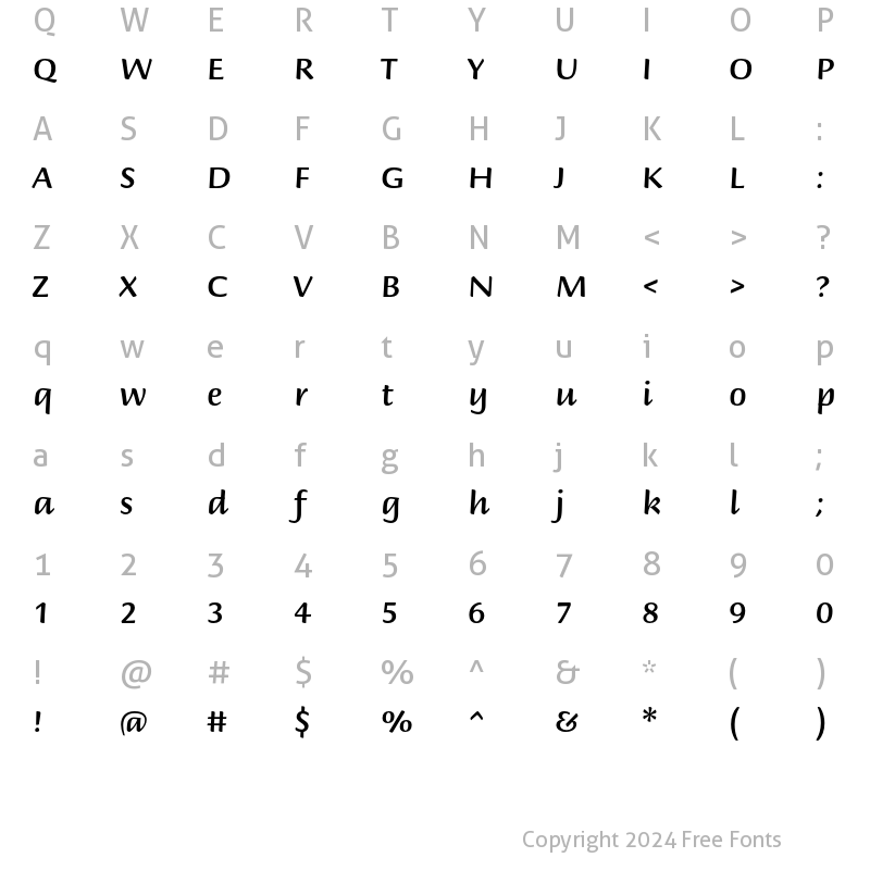 Character Map of Briem Script Std Medium