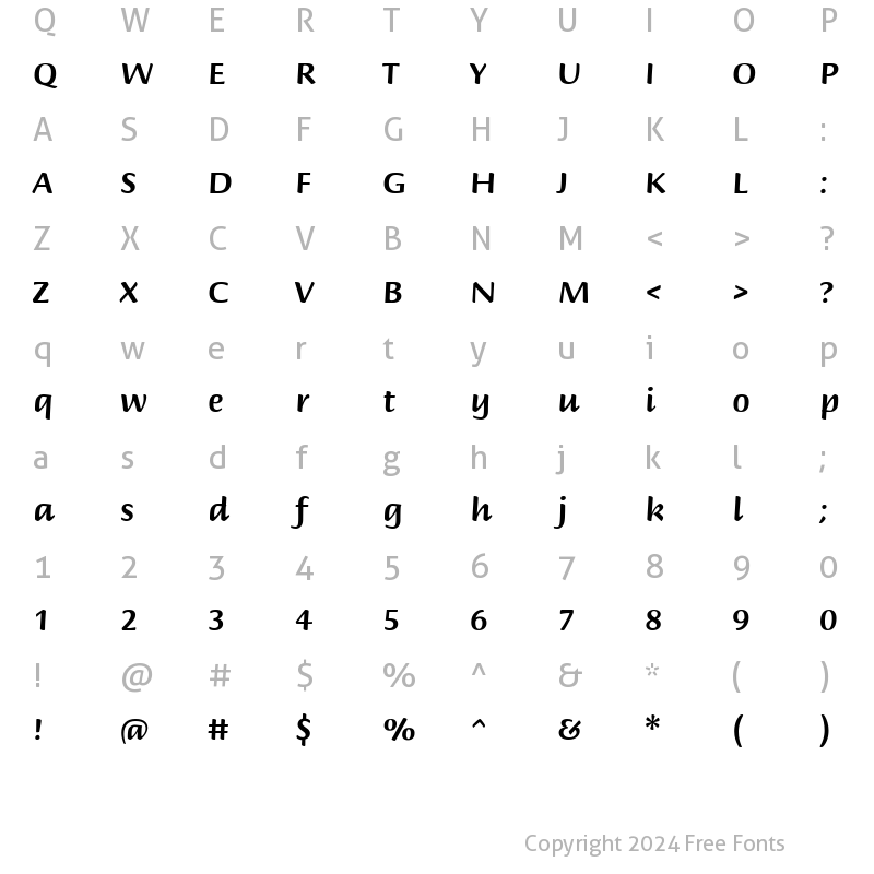 Character Map of BriemScriptMM Regular