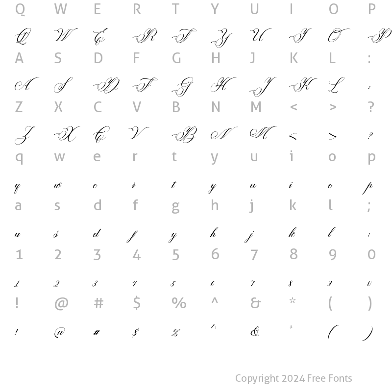 Character Map of Brigattin Regular