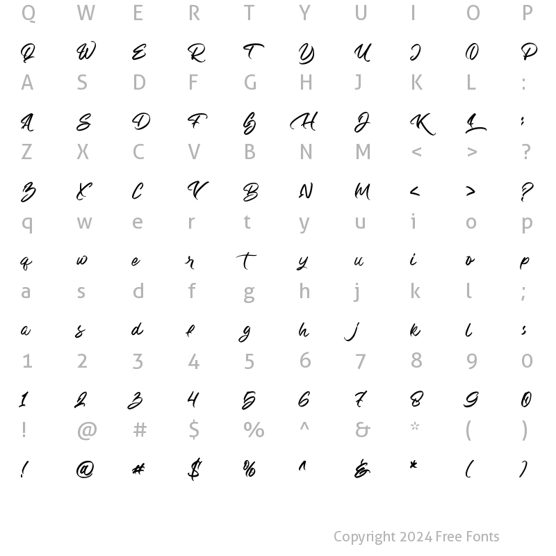 Character Map of Bright Heritage Solid Regular