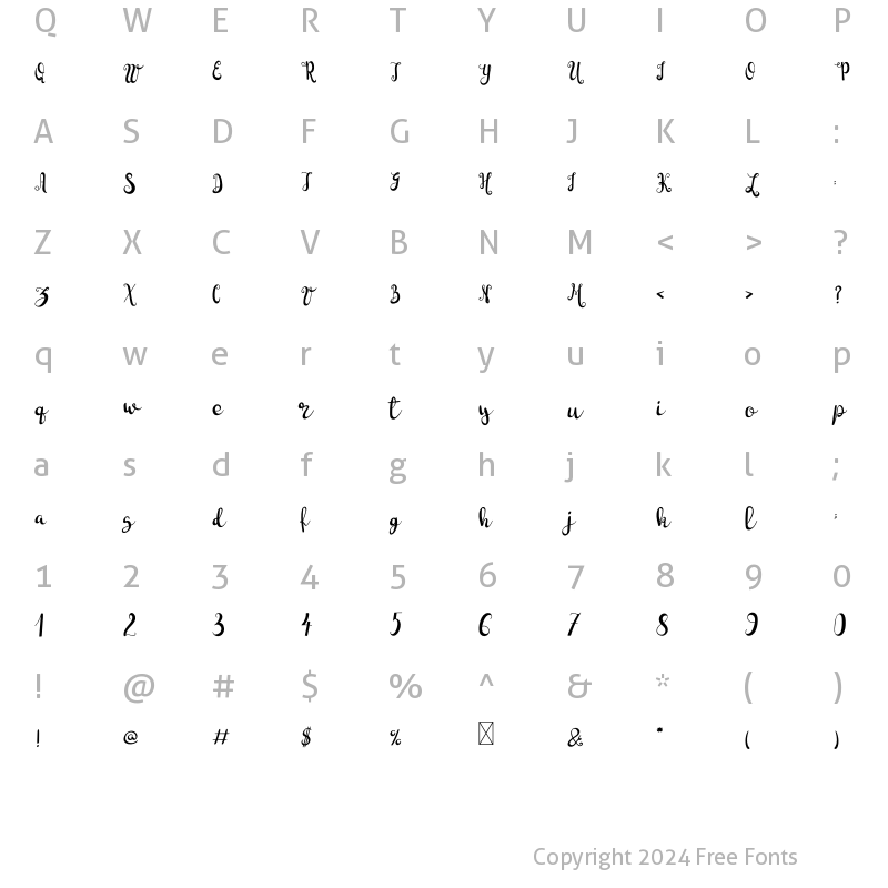 Character Map of Bright Snowflake Regular