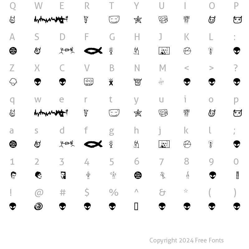 Character Map of BrightSide Regular