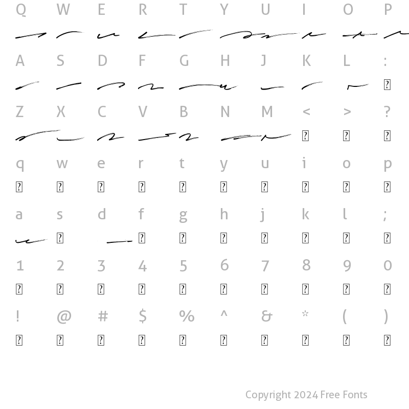 Character Map of Brightside Swashes Regular