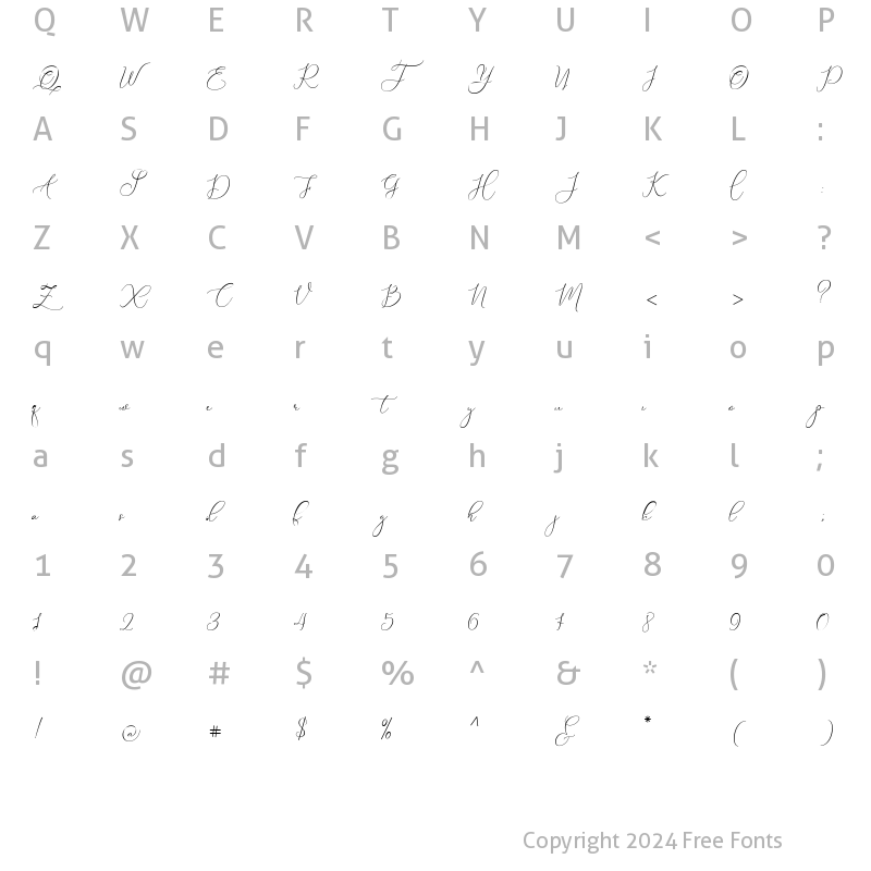 Character Map of brigitter Regular