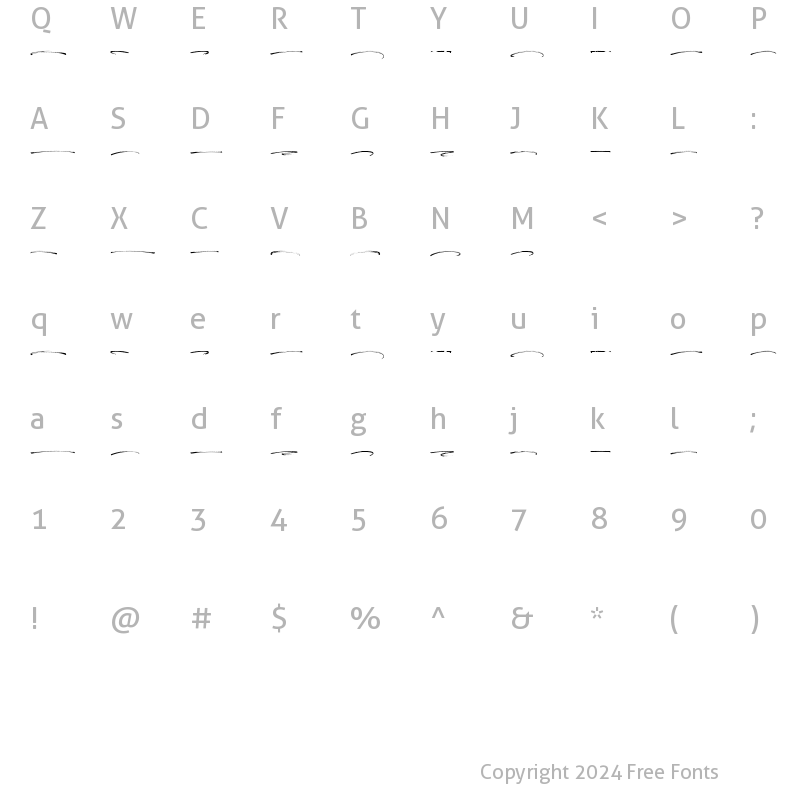 Character Map of Brigton Swash Regular