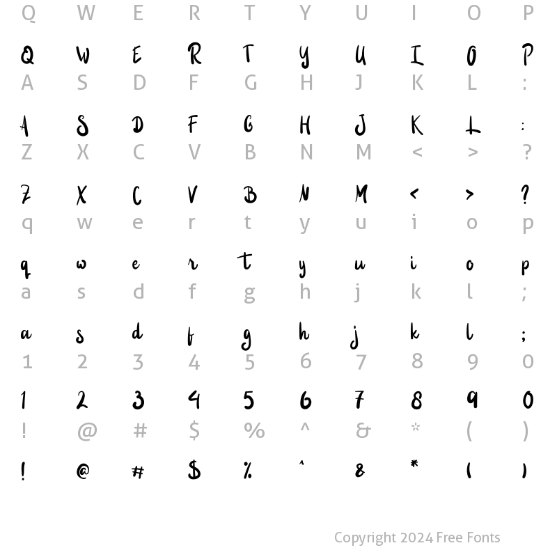 Character Map of Brik Stang Regular