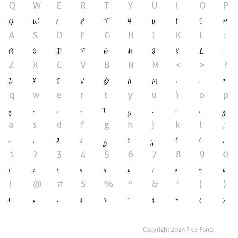 Character Map of Brillfond Regular