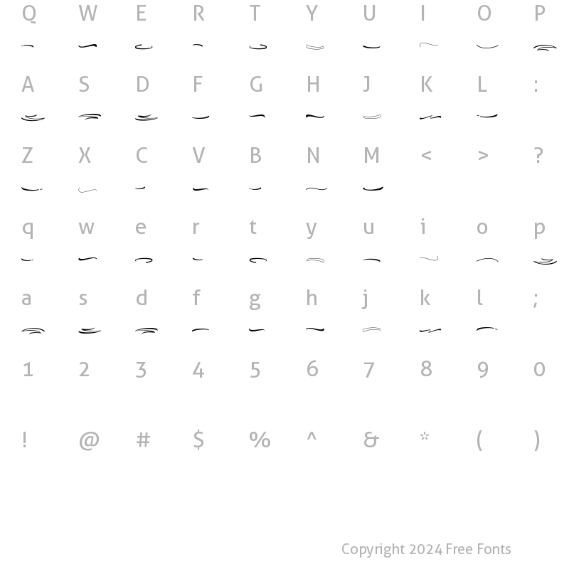 Character Map of Brilliance Underline