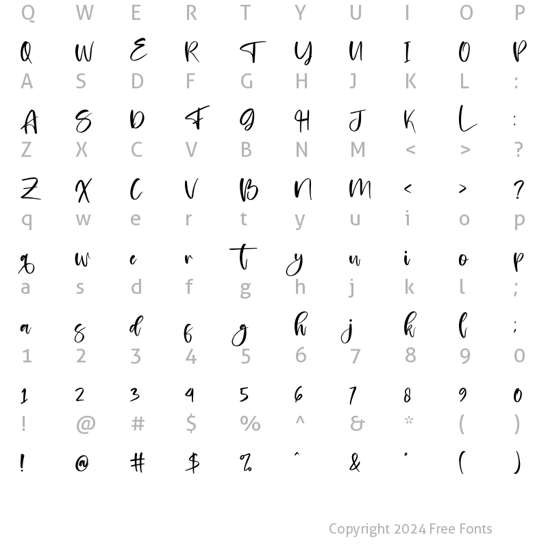 Character Map of Brilliant Castelo Regular