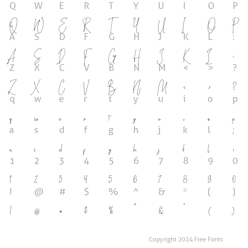 Character Map of Brilliant Gemstone Regular