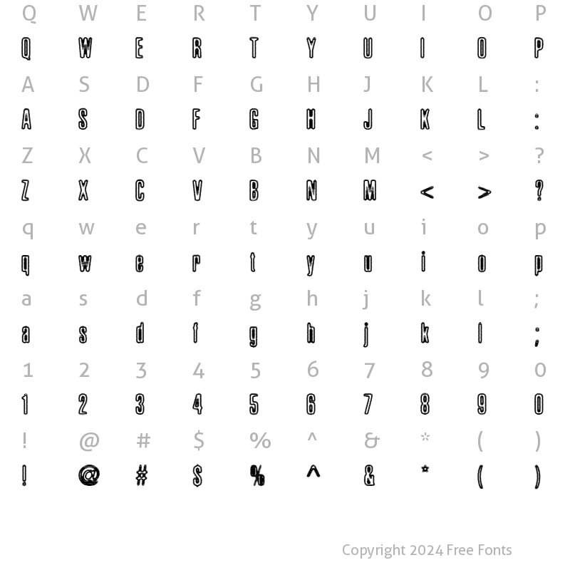 Character Map of Brillo Bold