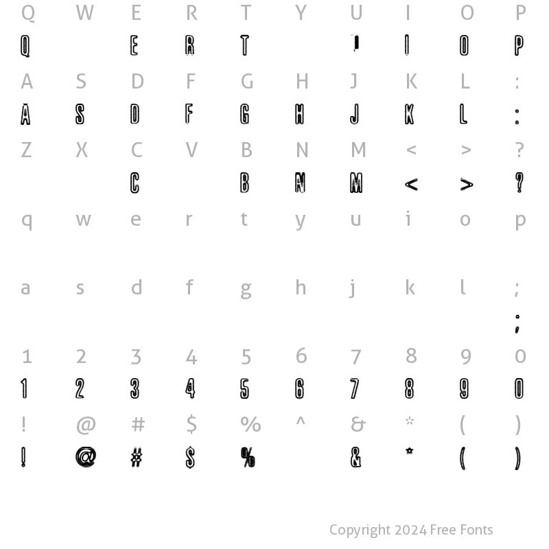 Character Map of Brillo Regular