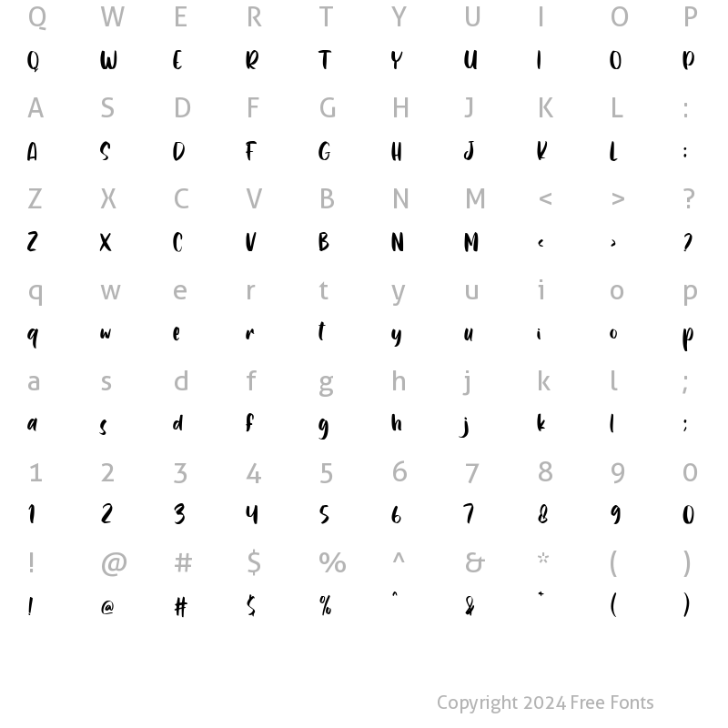 Character Map of Brillo Solar Regular