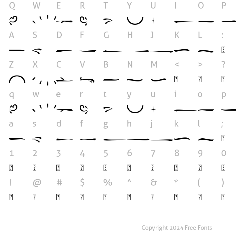 Character Map of Brioche Swash Regular