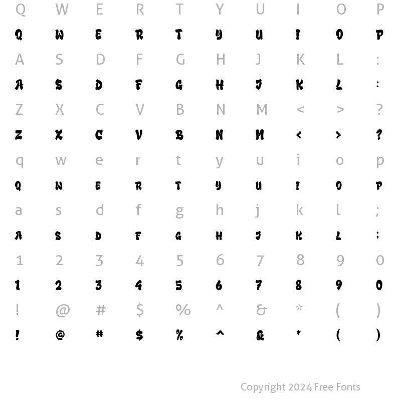 Character Map of Brione Regular